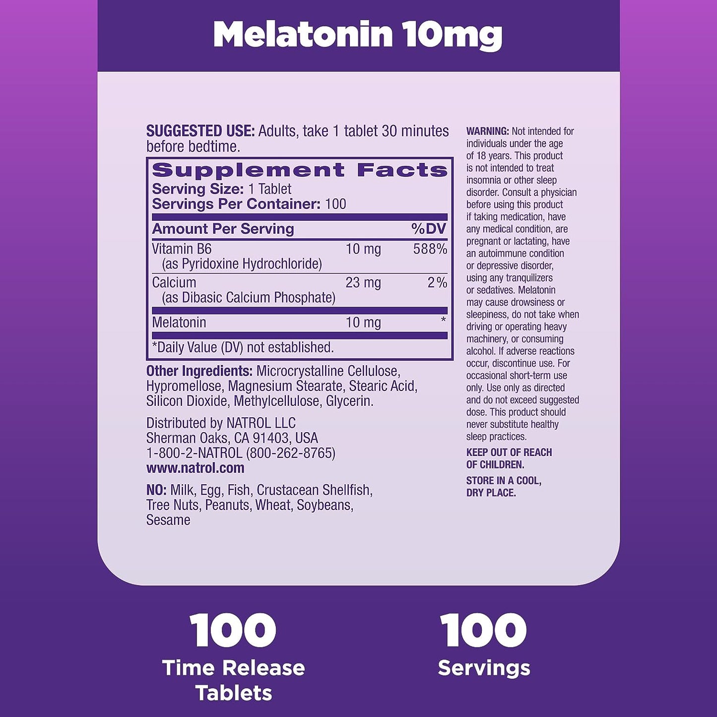 Natrol Advanced Sleep Melatonin 10mg, Dietary Supplement