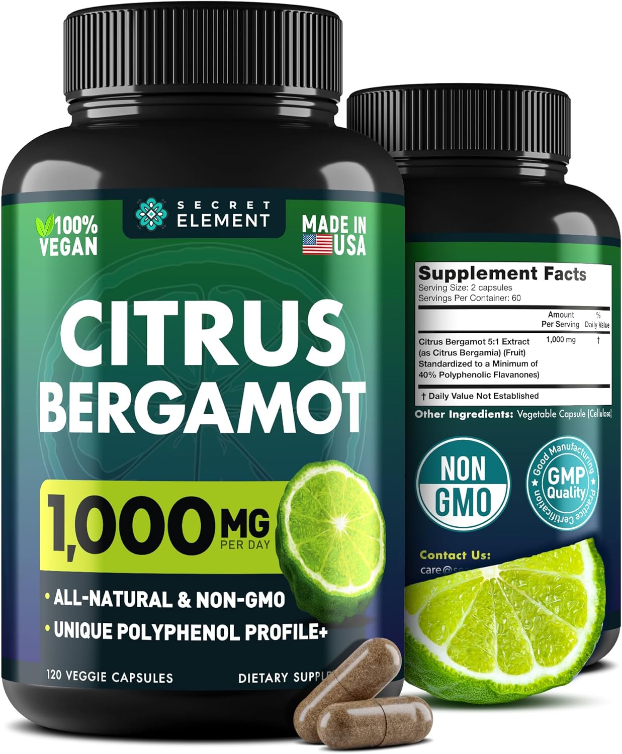 Citrus Bergamot Extract 1000mg - 120 capsules