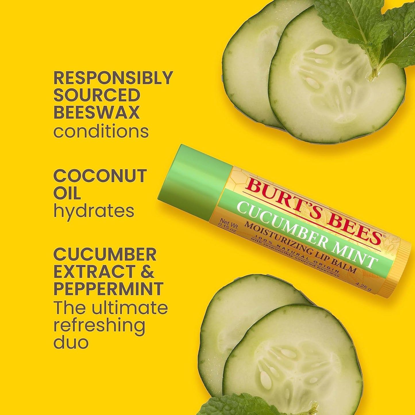 Burt's Bees Lip Balm - Original Beeswax, 4 Tubes, 0.15 oz.