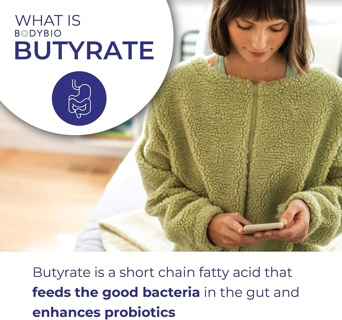 BodyBio Gut Health Supplement 60 Caps - Butyrate + Sodium