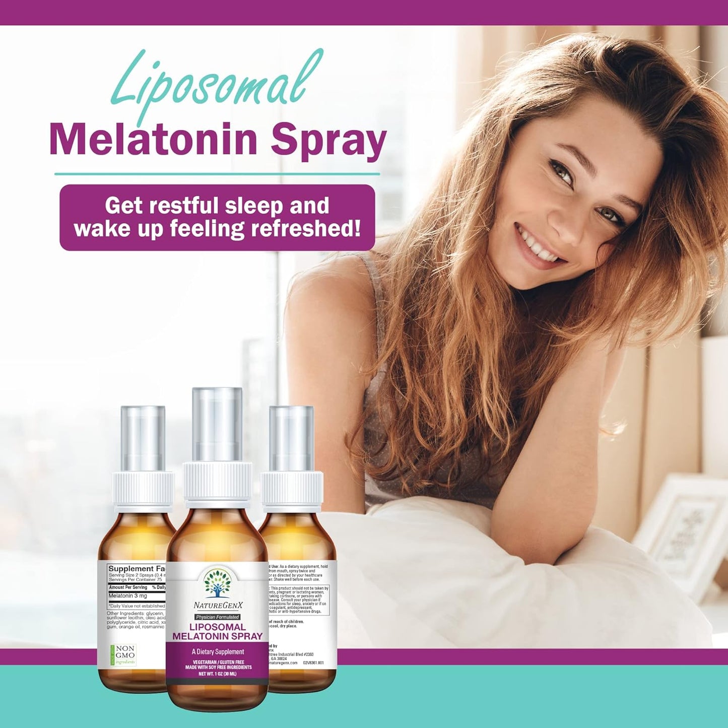 Liposomal Liquid Melatonin Spray - 3mg of Liquid Melatonin for Kids and Adults