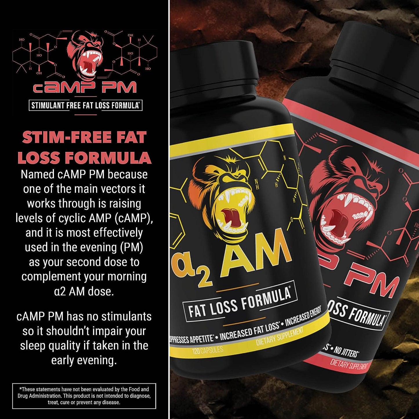 Gorilla CAMP PM STIM-FREE FAT LOSS FORMULA 120 Capsules