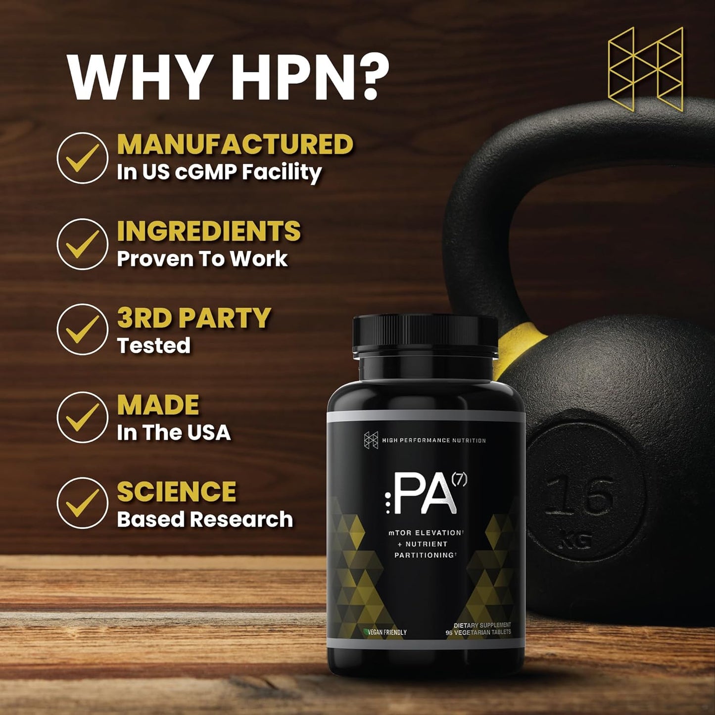 HPN PA(7) Phosphatidic Acid Muscle Builder Top Natural Muscle Builder,30 day supply