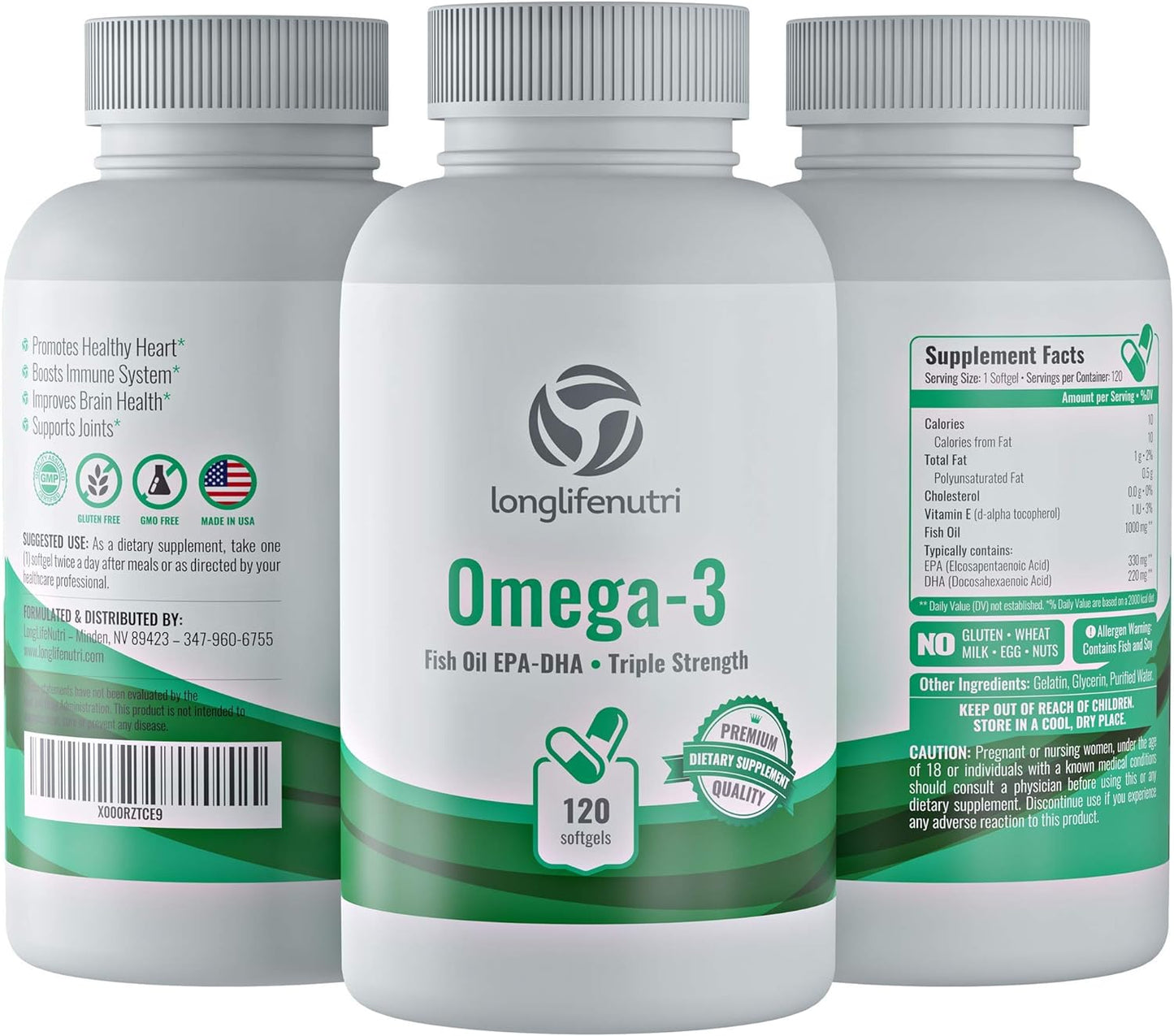 Omega 3 Fish Oil Pills 120 Softgels