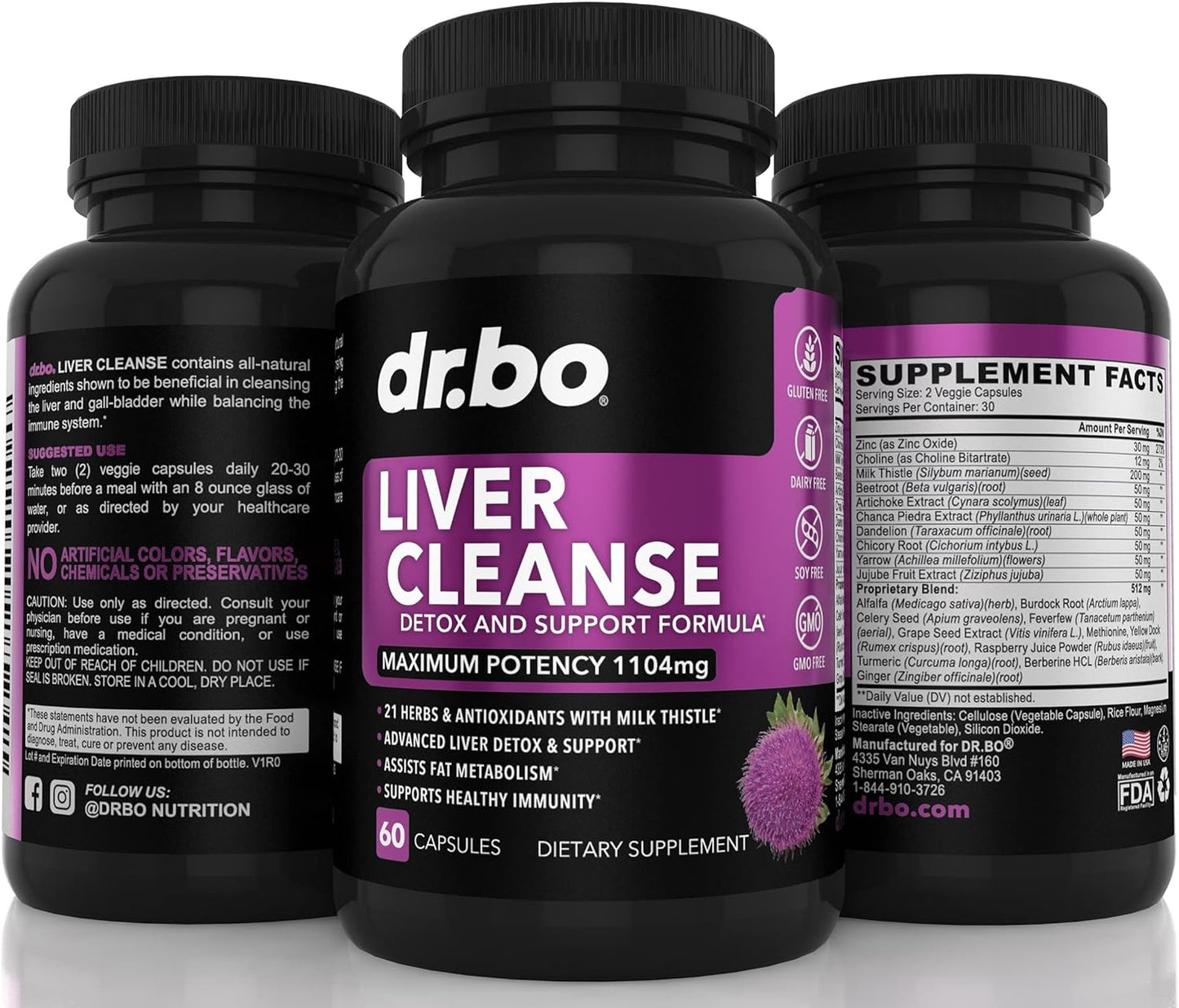 Liver Cleanse Detox Support Supplement -60 capsules