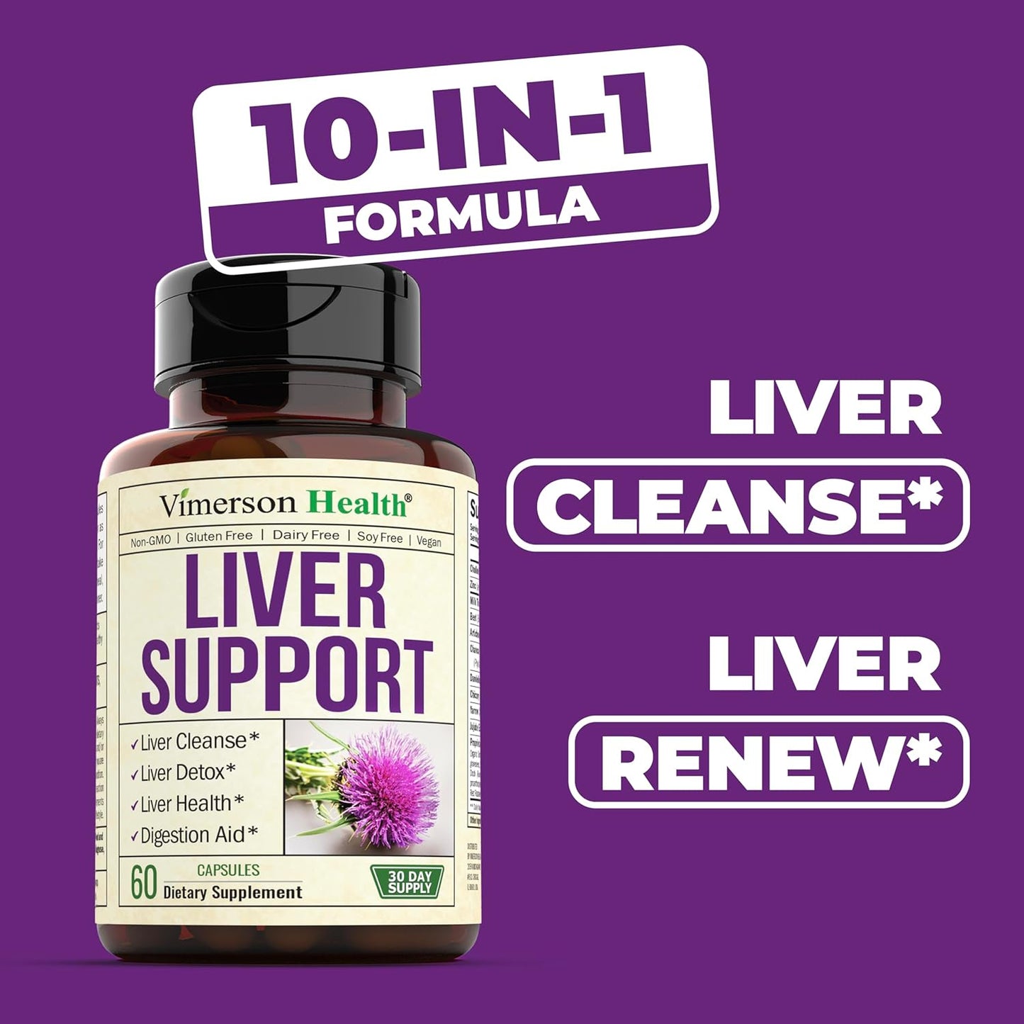 Liver Cleanse Detox & Repair - Artichoke Extract Liver Health Formula 60 pills