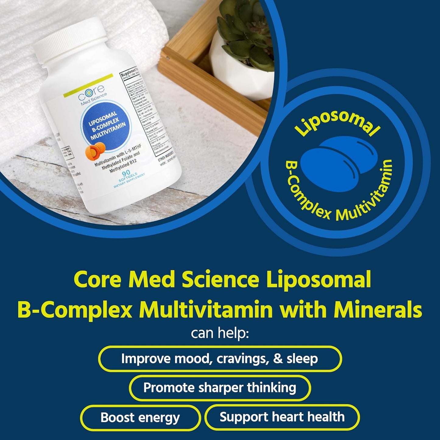 Core Med Science Liposomal Vitamin B-Complex, 90 Softgels