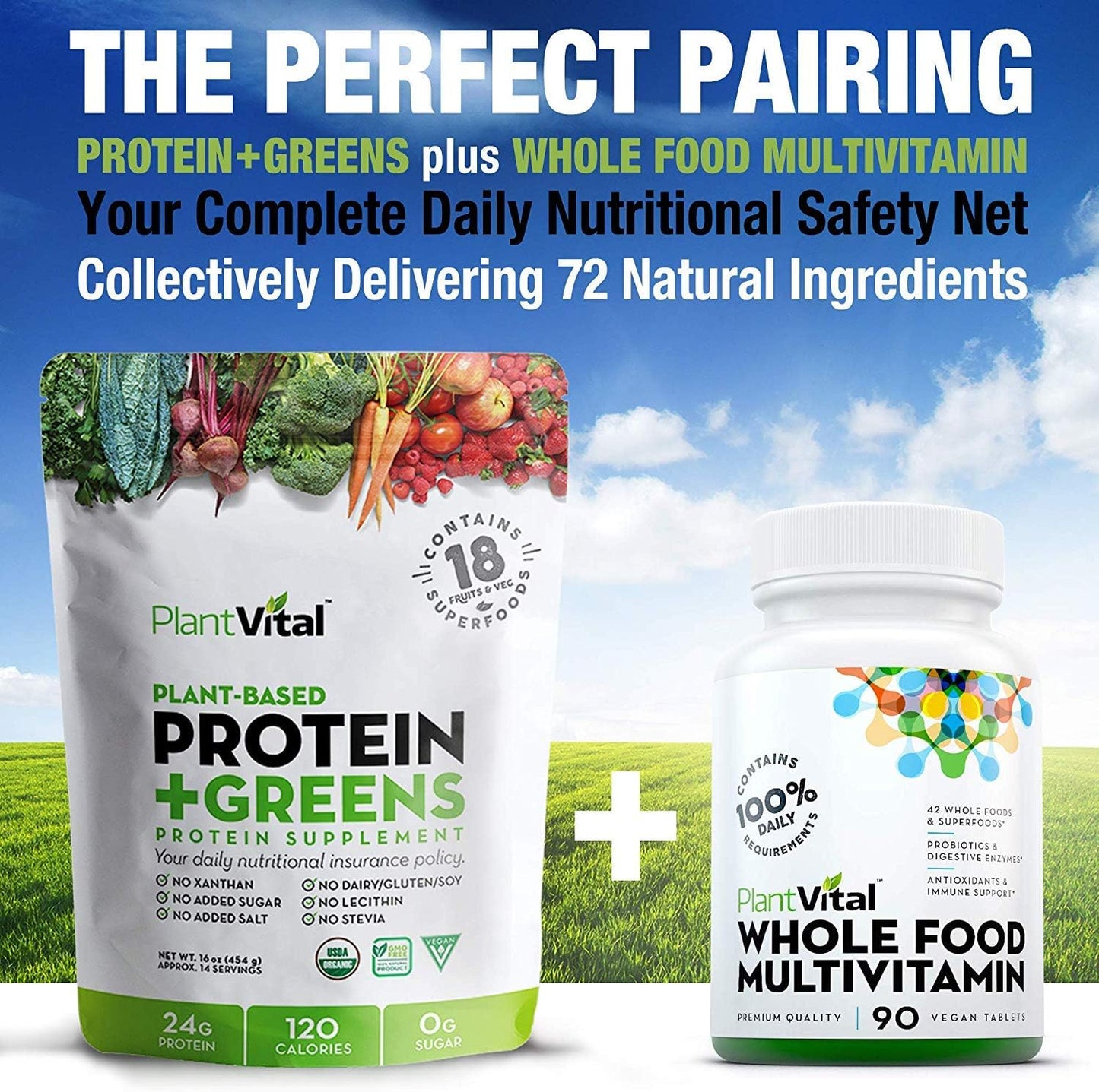 Plantvital Unflavored Organic Vegan Protein Powder