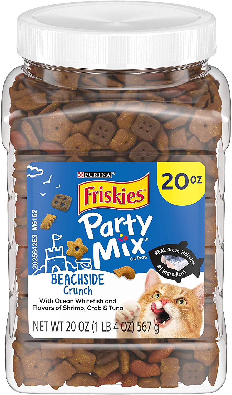 Friskies Cat Treats, Party Mix Beachside Crunch, 20 oz. Canister