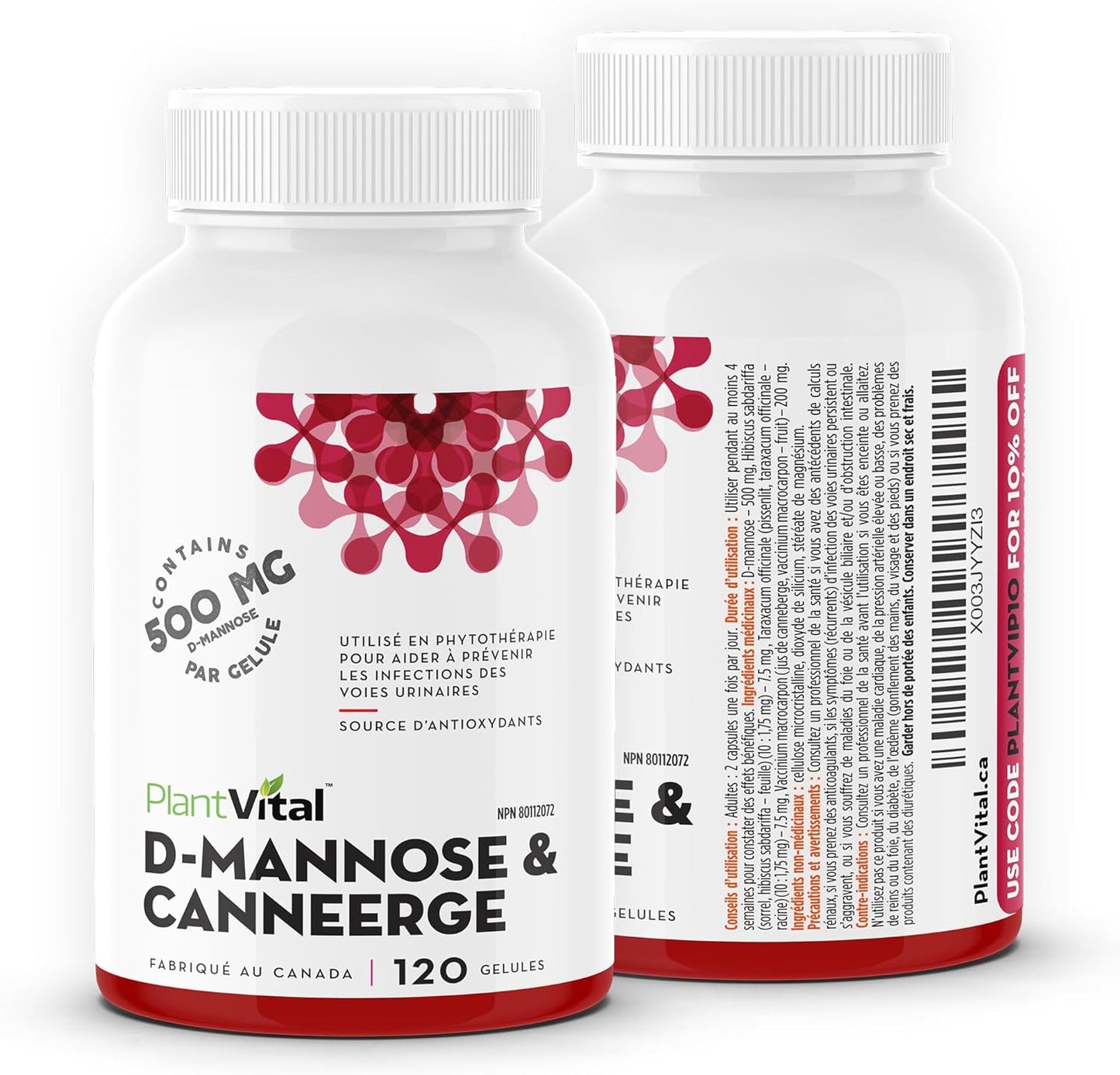 Plantvital  with Cranberry - D-mannose 120 count