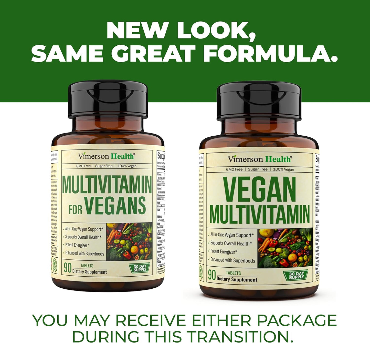 Vegan Multivitamins for Women & Men - Multivitamin & Multimineral Supplements 90 Tablets