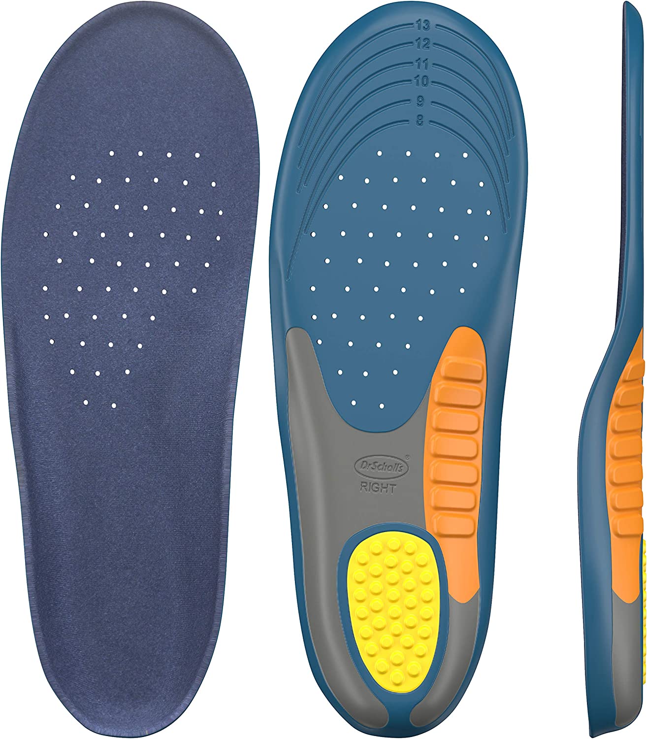 Dr. Scholl's Pain Relief Orthotics for Heavy Duty Support for Men,Pack of 1 Pair, Size 8-14