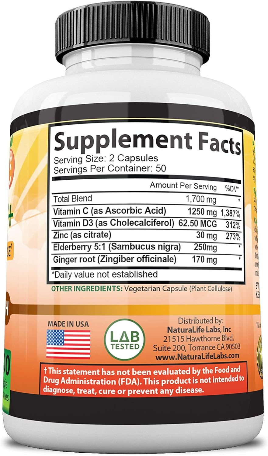 NaturaLife Labs A Higher Standard Vitamin C 100 Veggie Capsules