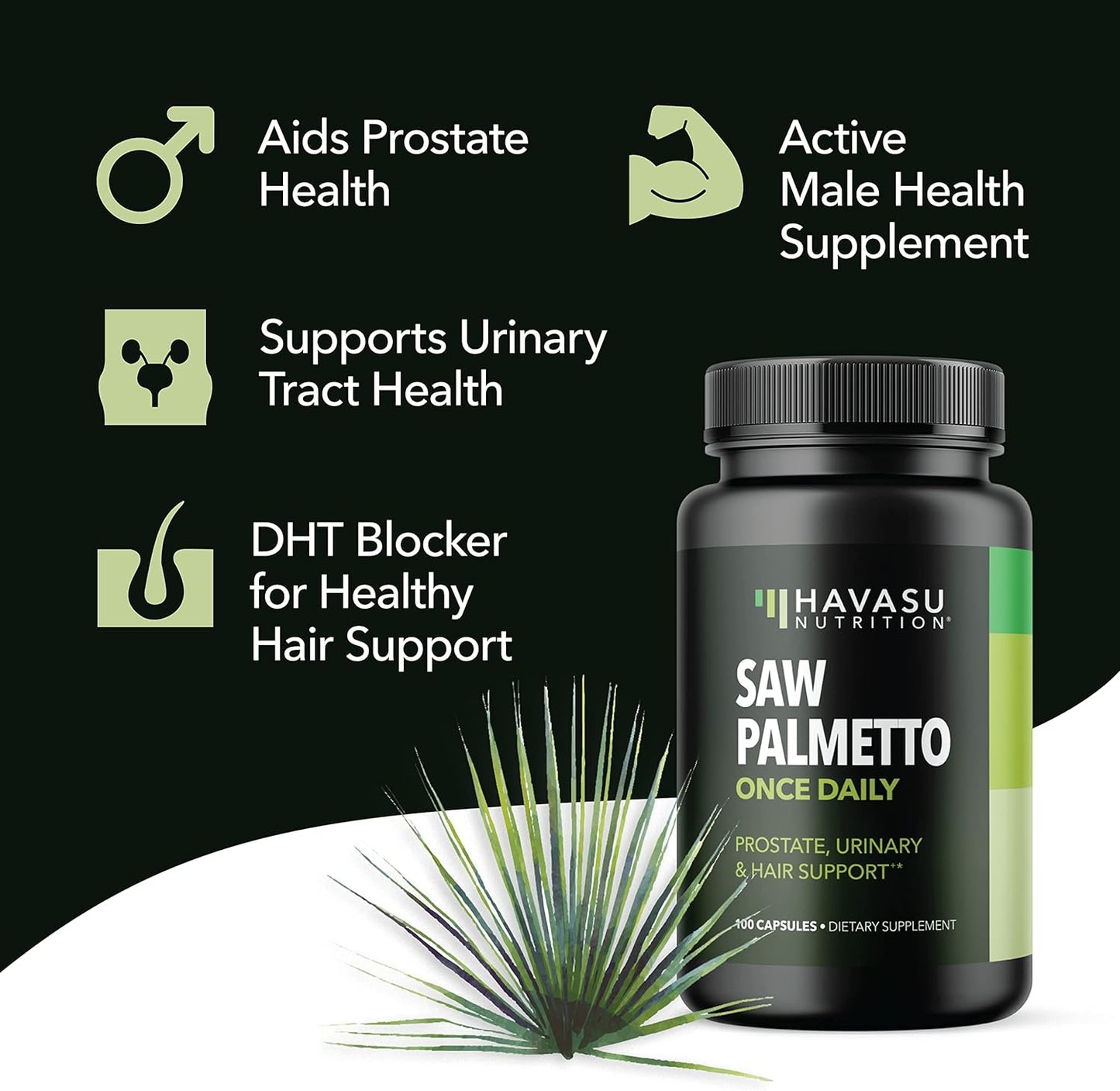 Saw Palmetto for Men Prostate Supplements | Prostate Support Supplement for Mens Health  100 count