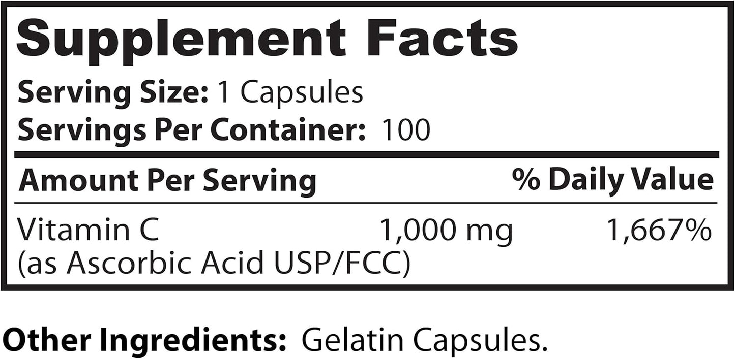 Dr Clark Vitamin C Supplement 1000mg -100 capsules