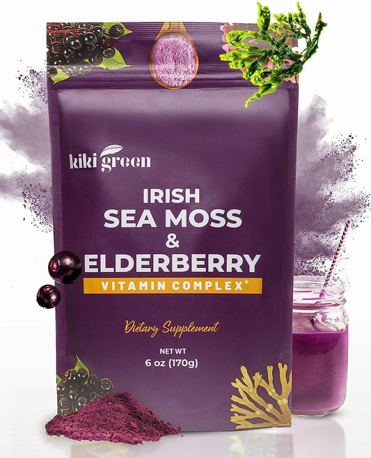 KIKI Green Sea Moss Powder with Elderberry Immune Boost