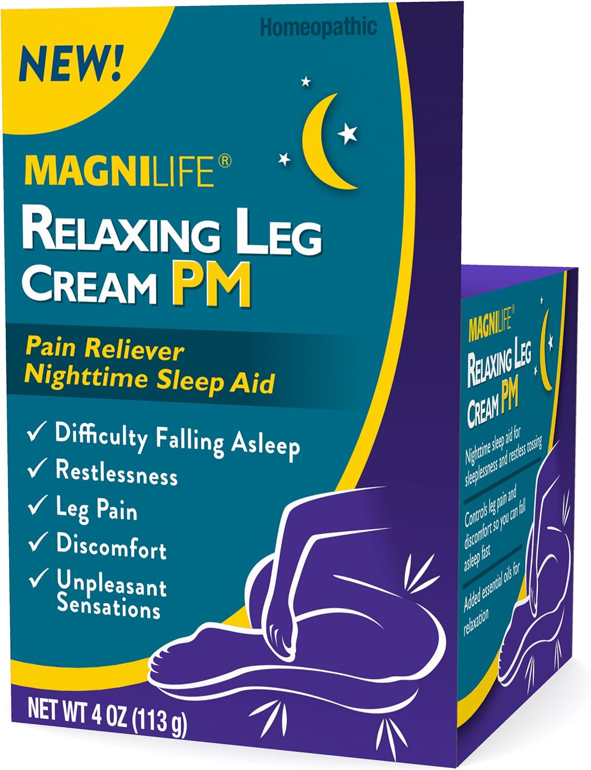 MagniLife Relaxing Leg Cream PM, Deep Penetrating Topical for Pain , 4oz