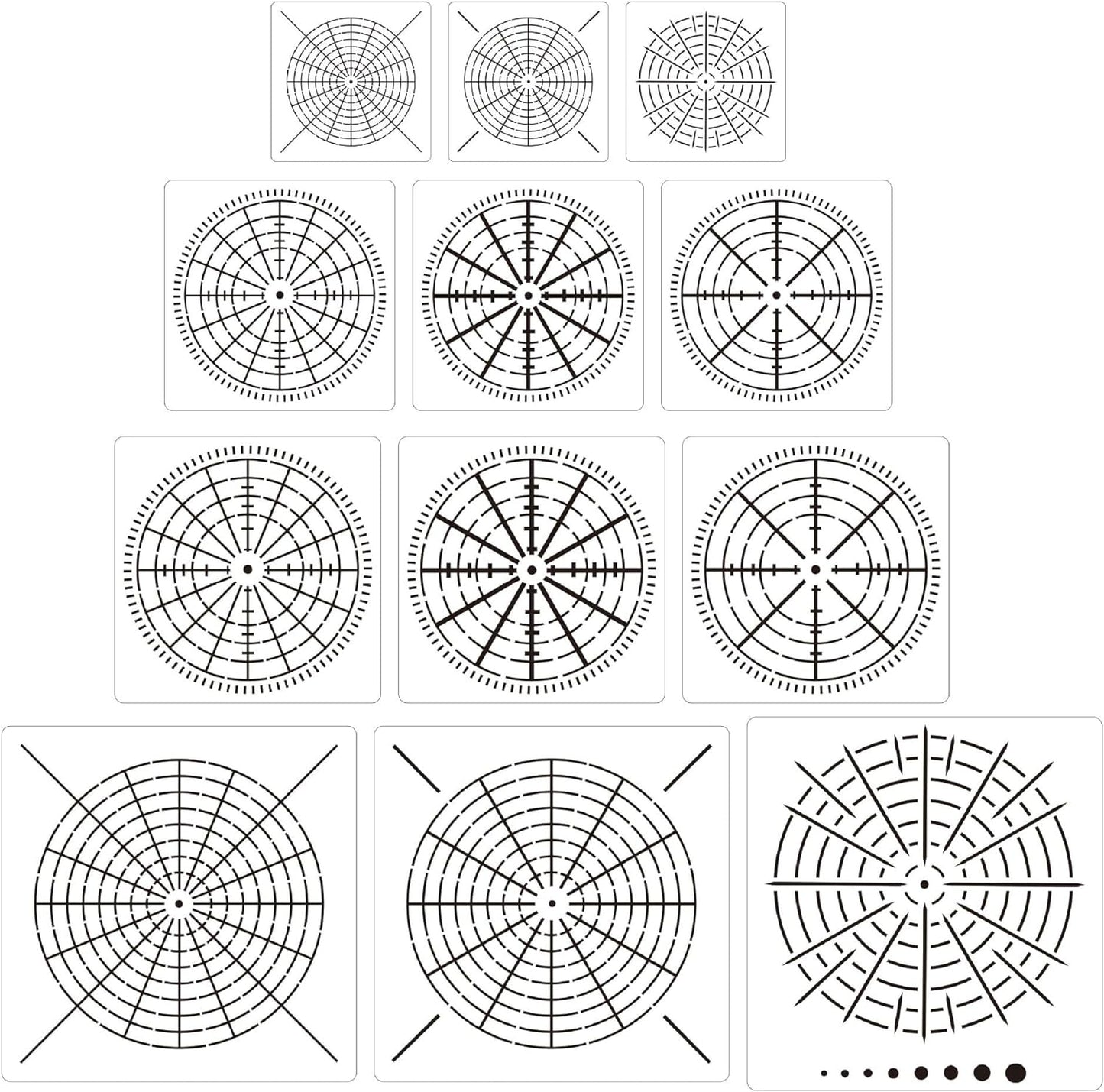 12 Pieces Mandala Dot Painting Tool Stencils Template Set