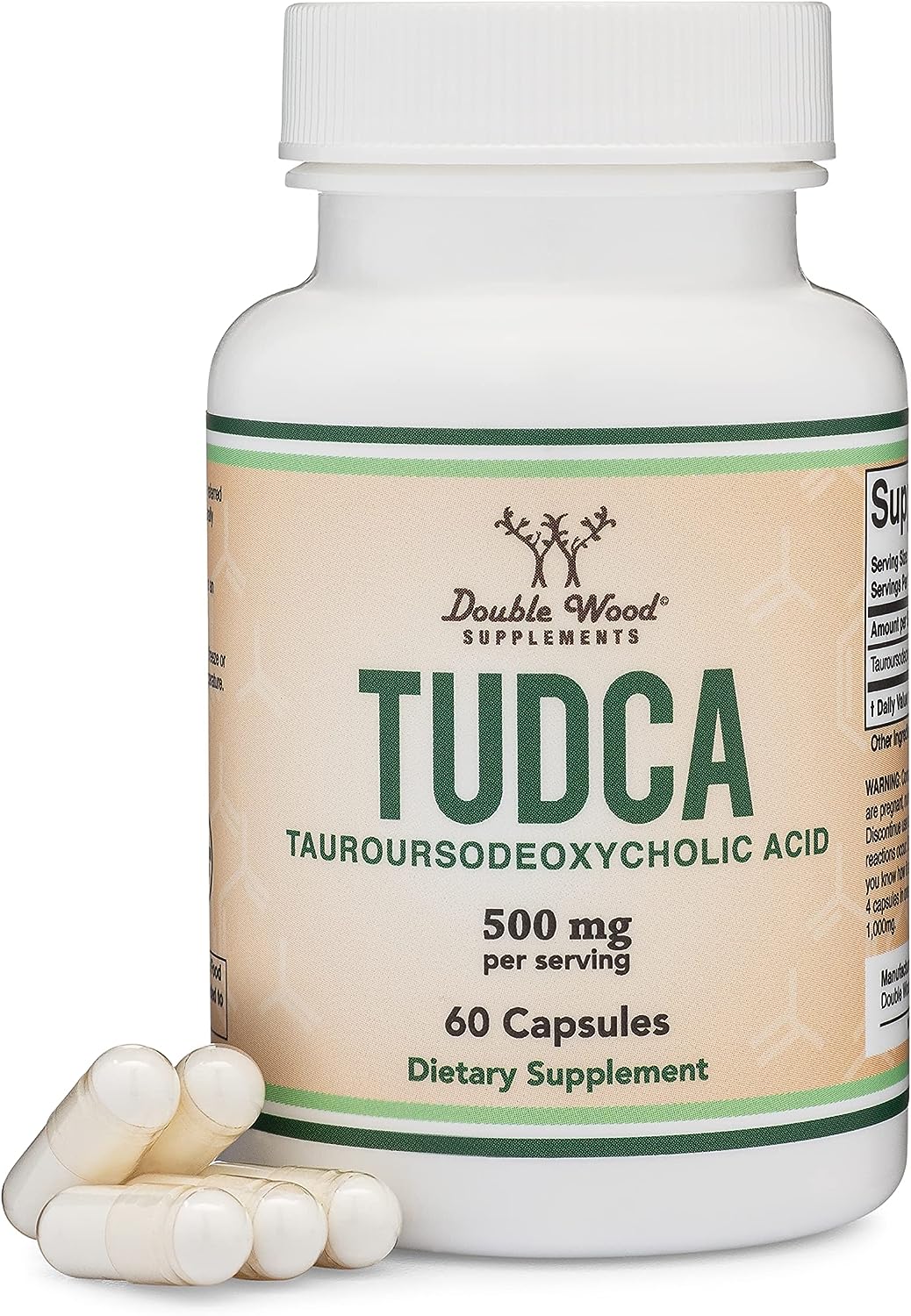 TUDCA Bile Salts Liver Support Supplement, 500mg Servings, Liver and Gallbladder Cleanse Supplement 60 Capsules