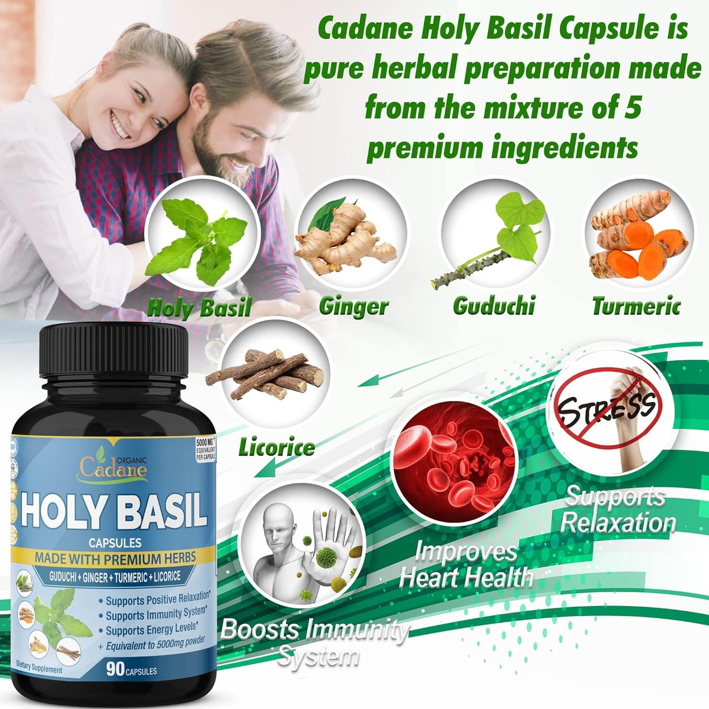 Holy Basil Supplements  90 Capsules