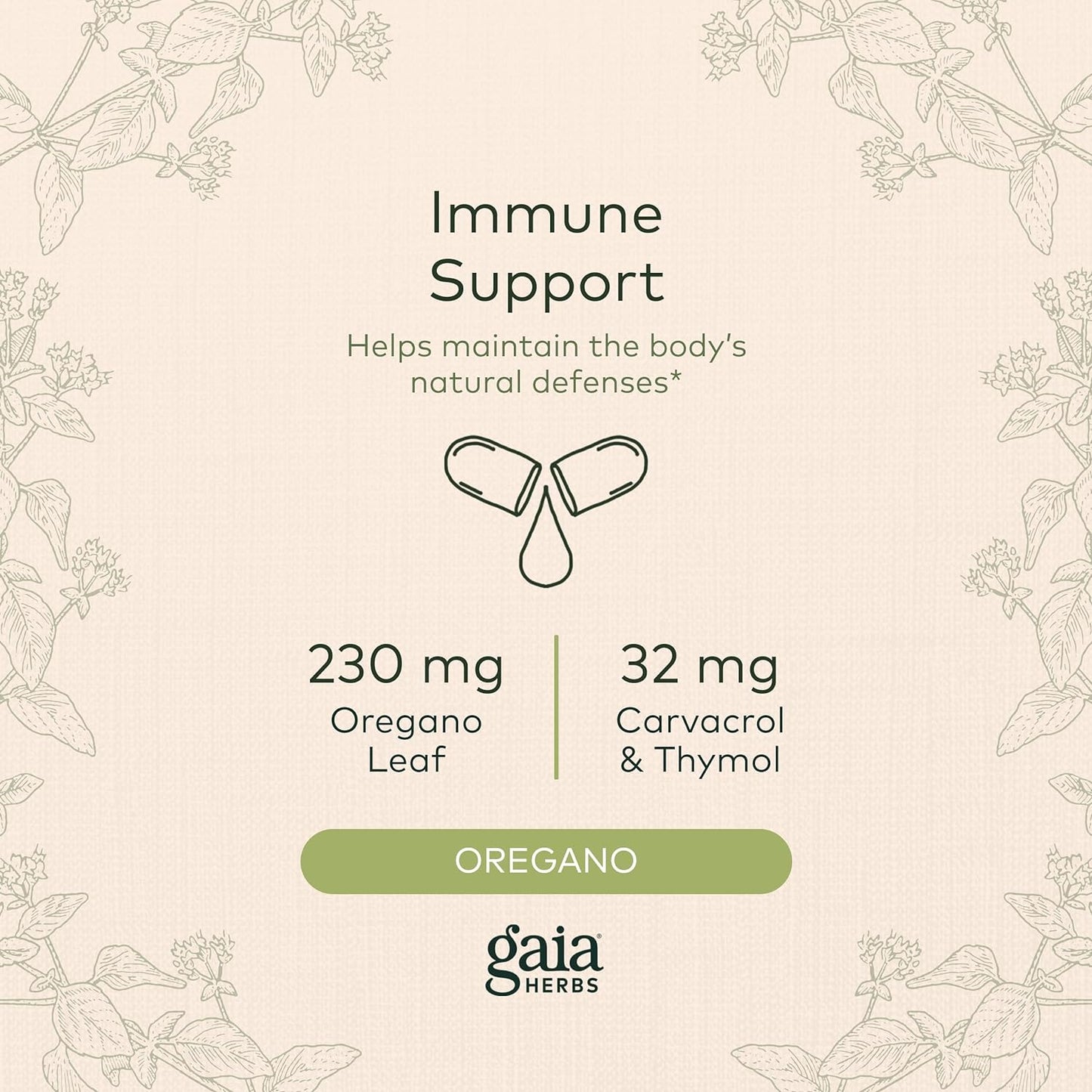 Gaia Herbs Oil of Oregano - Immune and Antioxidant Support 60 count