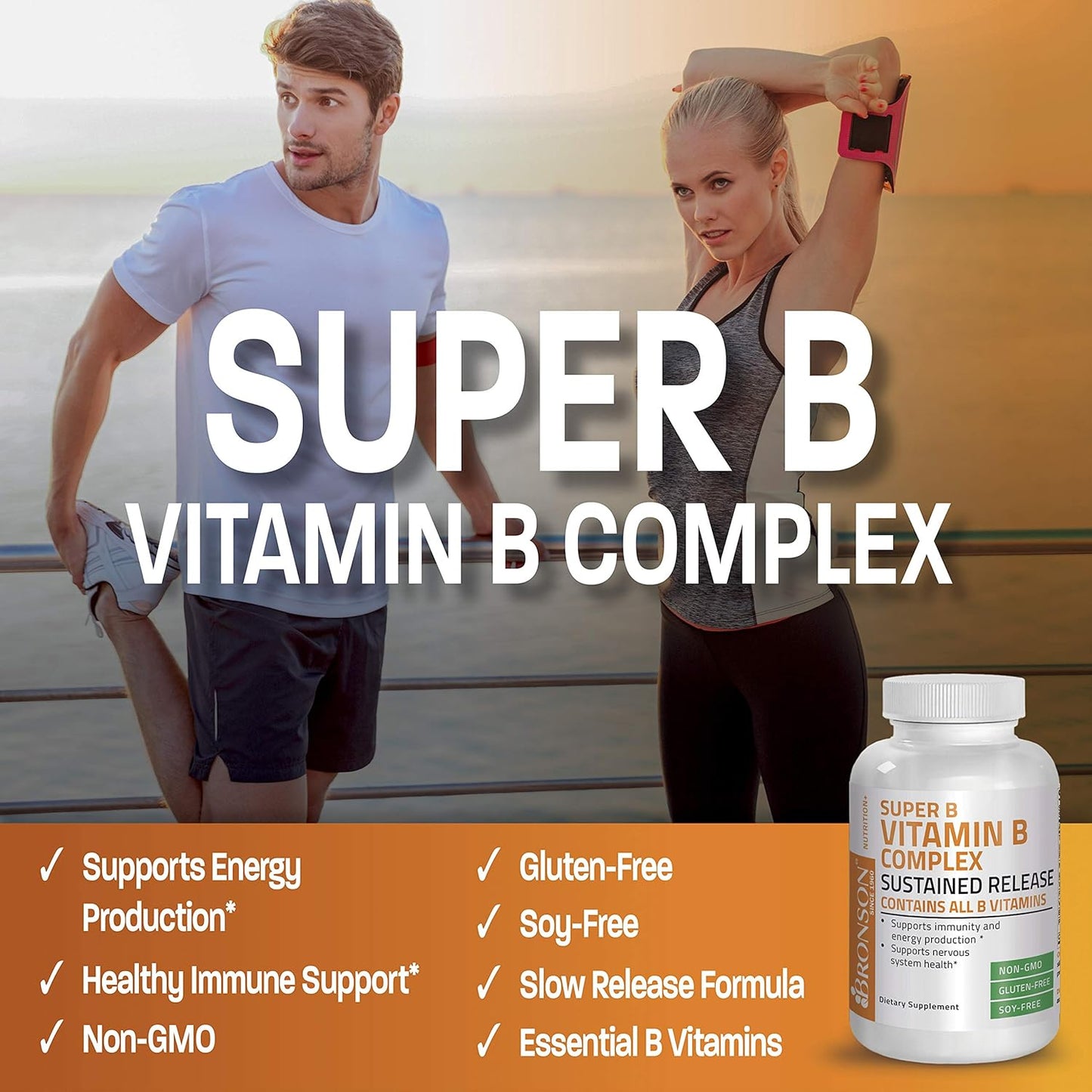 Bronson Super B Vitamin B Complex Sustained Slow Release