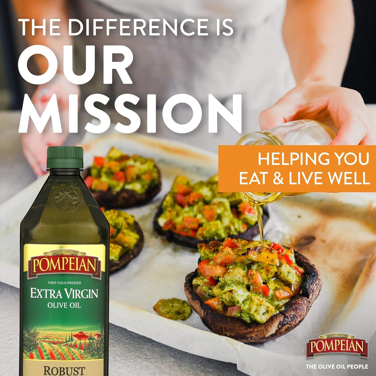 Pompeian Robust Extra Virgin Olive Oil,First Cold Pressed, 32 FL. OZ.