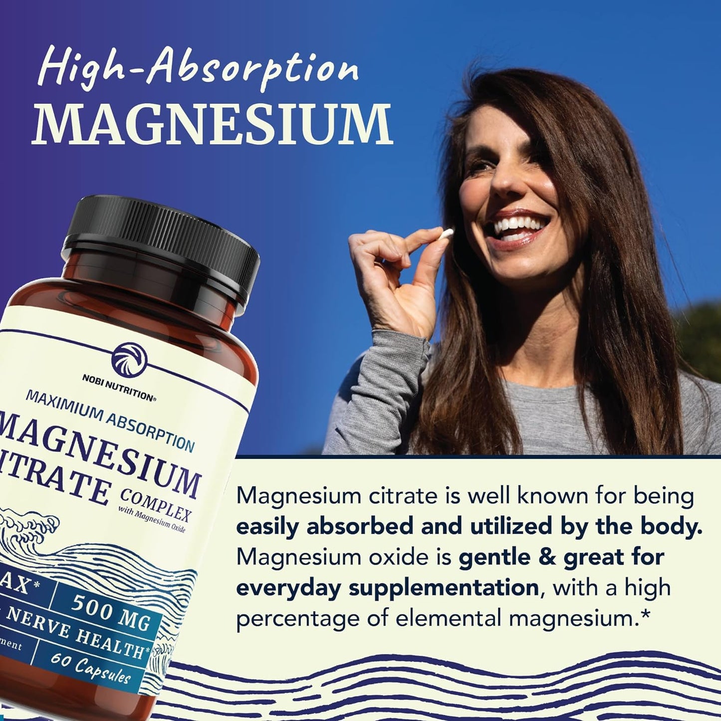 Magnesium Citrate Complex High Absorption 60 Capsules