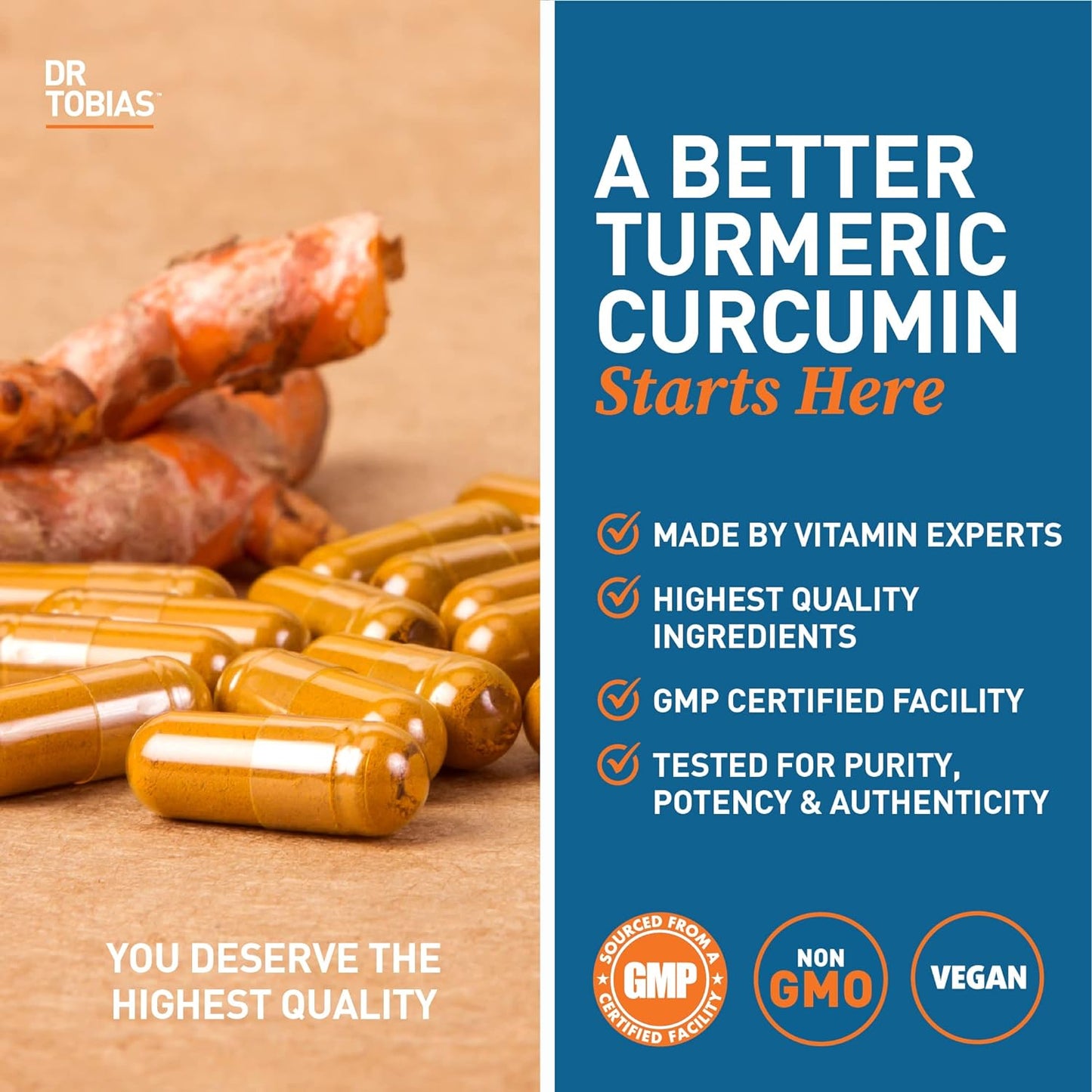 Dr. Tobias Turmeric Curcumin Supplement  120 Capsules