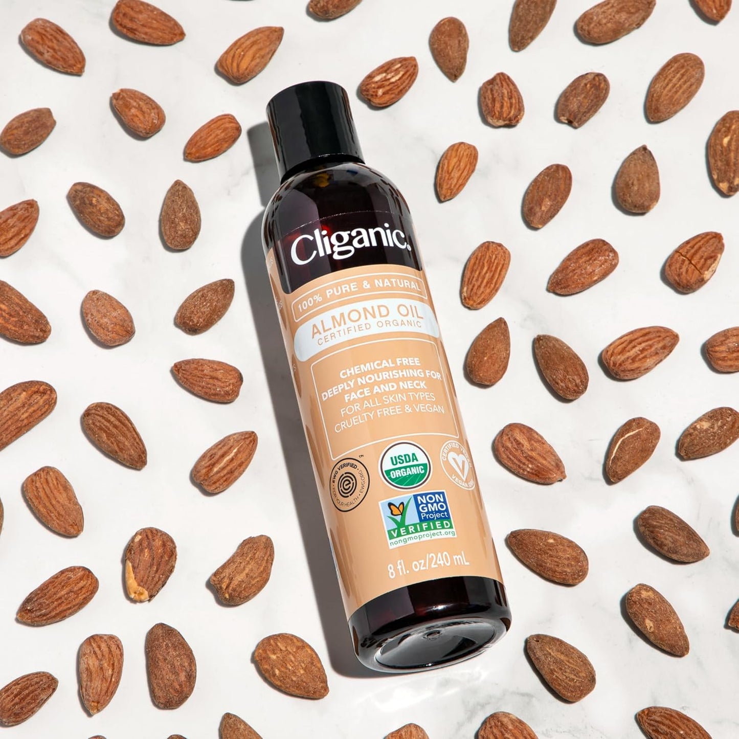 Cliganic Organic Sweet Almond Oil, 100% Pure (8oz)