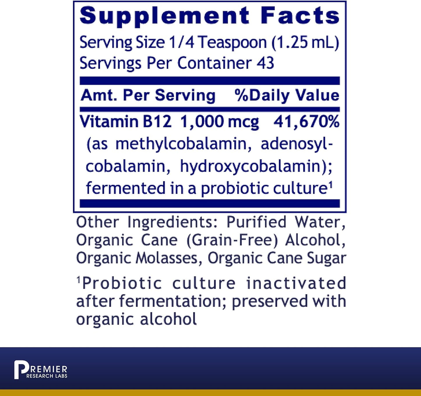 Premier Research Labs B12-ND - High-Potency Vitamin B12   - 2 fl oz