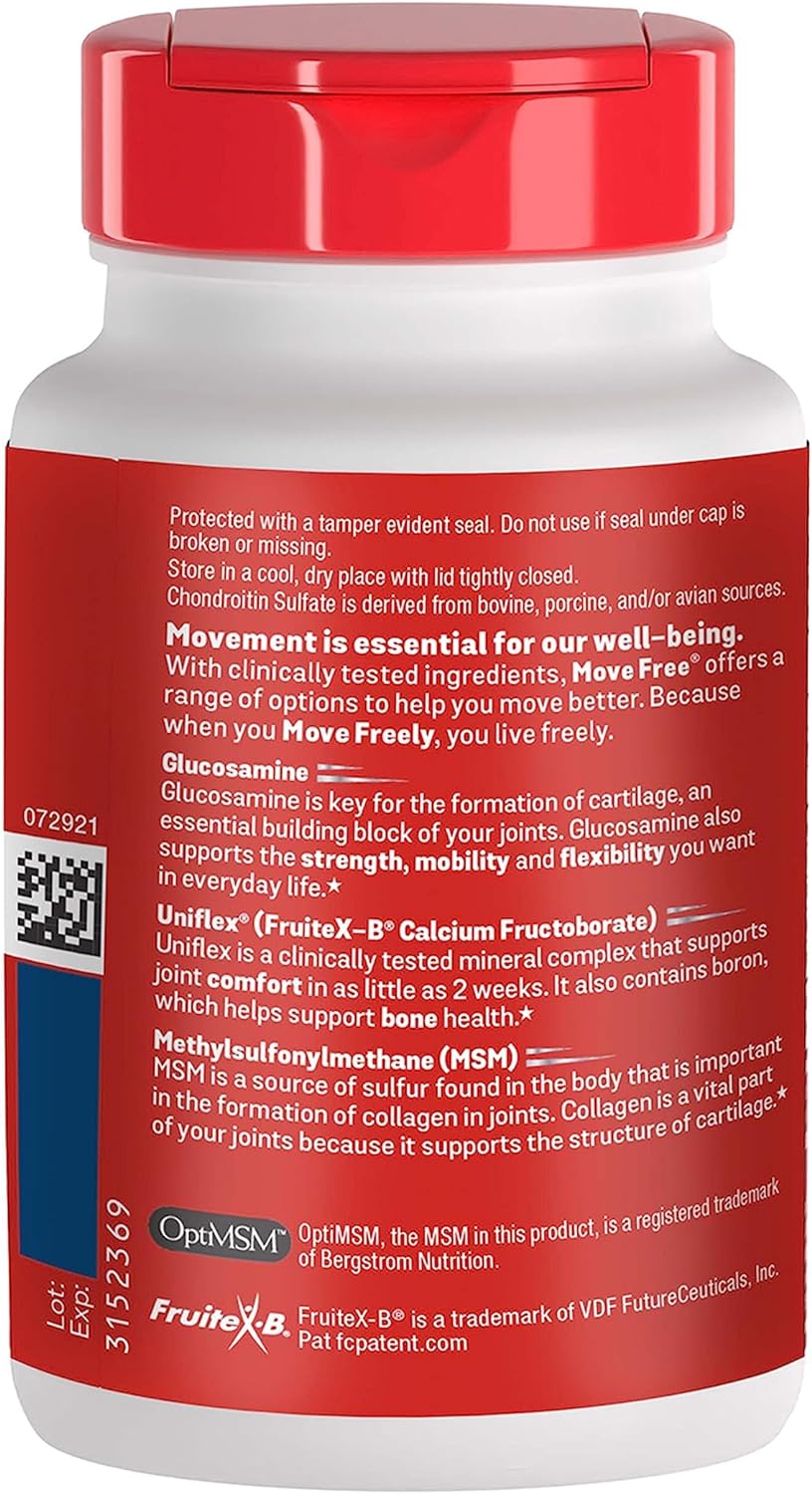 Move Free Advanced Glucosamine Chondroitin MSM Joint Support Supplement 120 count