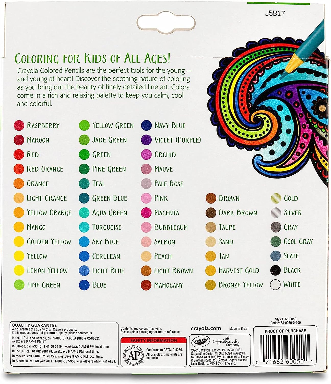 Crayola Colored Pencils For Adults (50 Count),