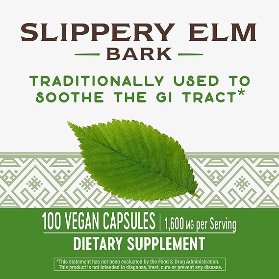 Nature's Way Slippery Elm Bark,  100 Vegan Capsules