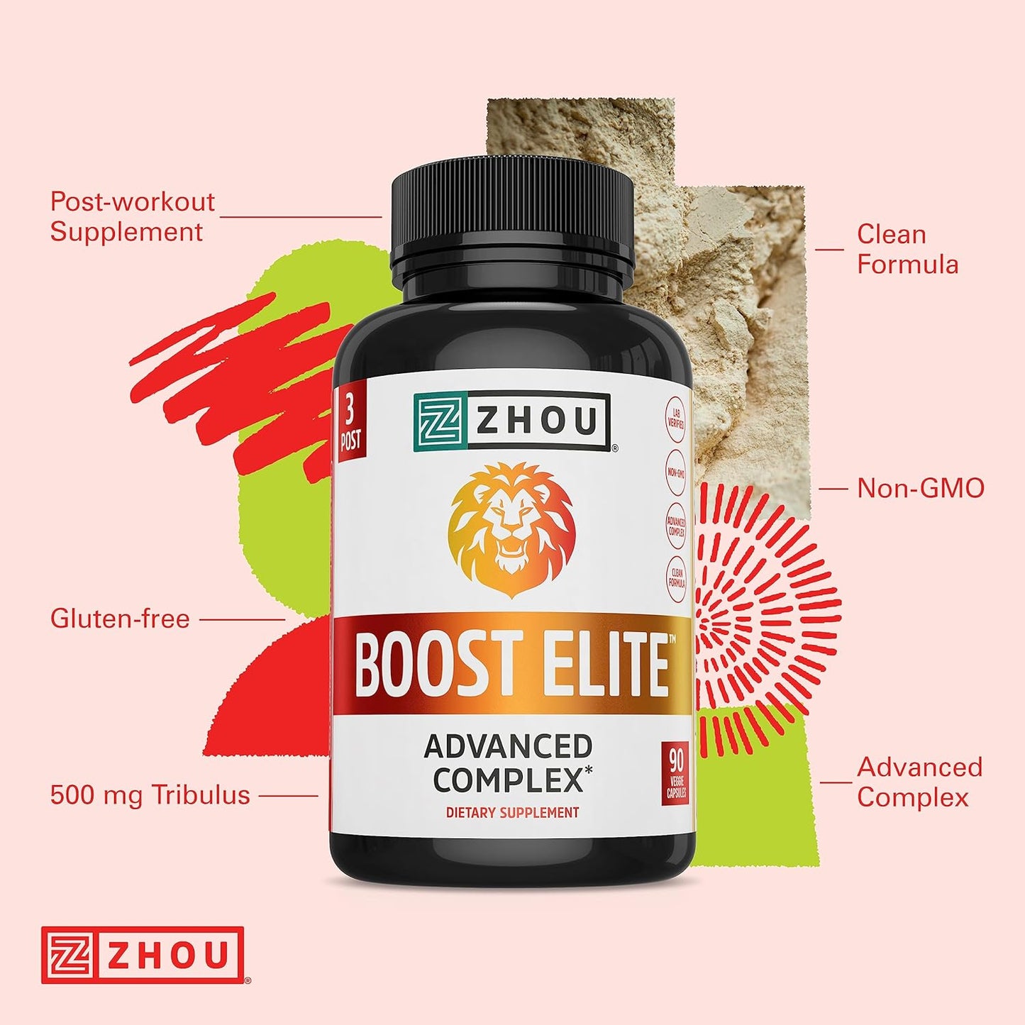 Zhou Boost Elite, Formulated to Increase Stamina  90 Veggie Caps