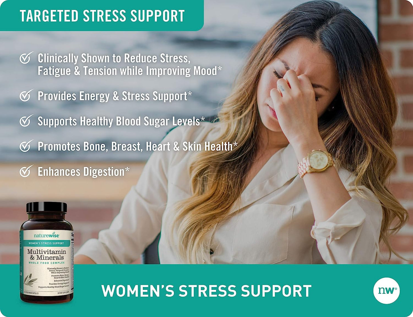 NatureWise Women’s Stress Support Multivitamin & Minerals 60 Capsule