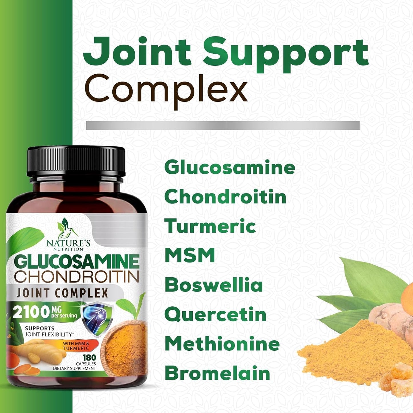 Glucosamine Chondroitin MSM Complex - Joint Support Supplement - 180 Capsules