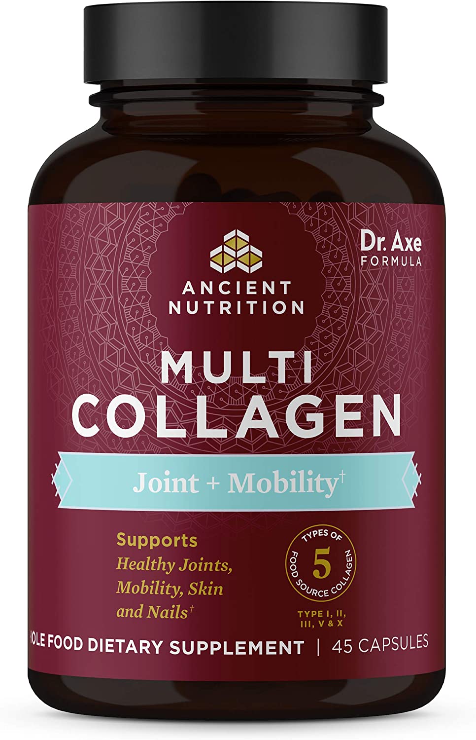 Ancient Nutrition Collagen Pills for Joint Support, Multi Collagen Capsules 45 Ct