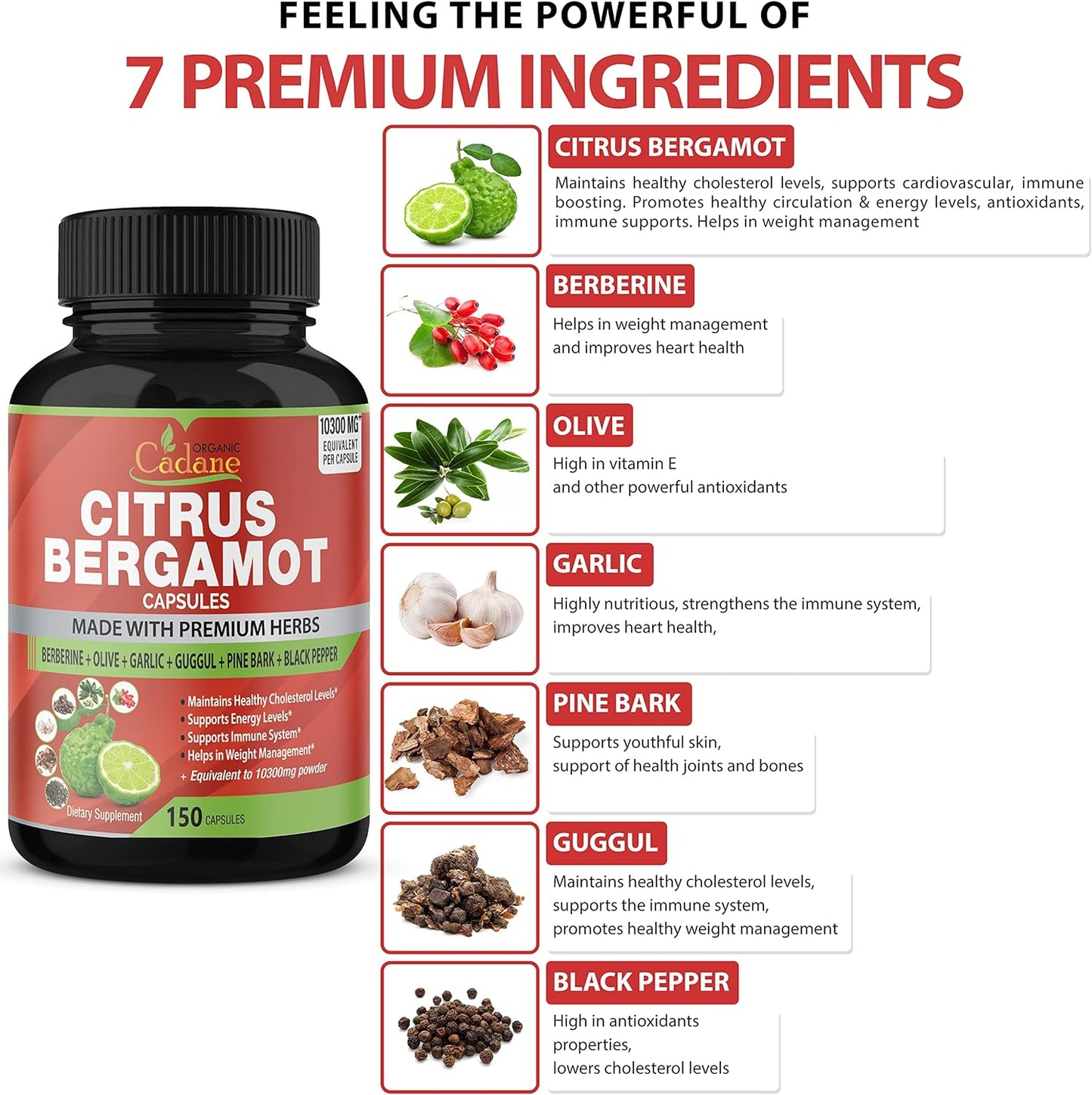 Citrus Bergamot Supplement Extract  150 Capsules