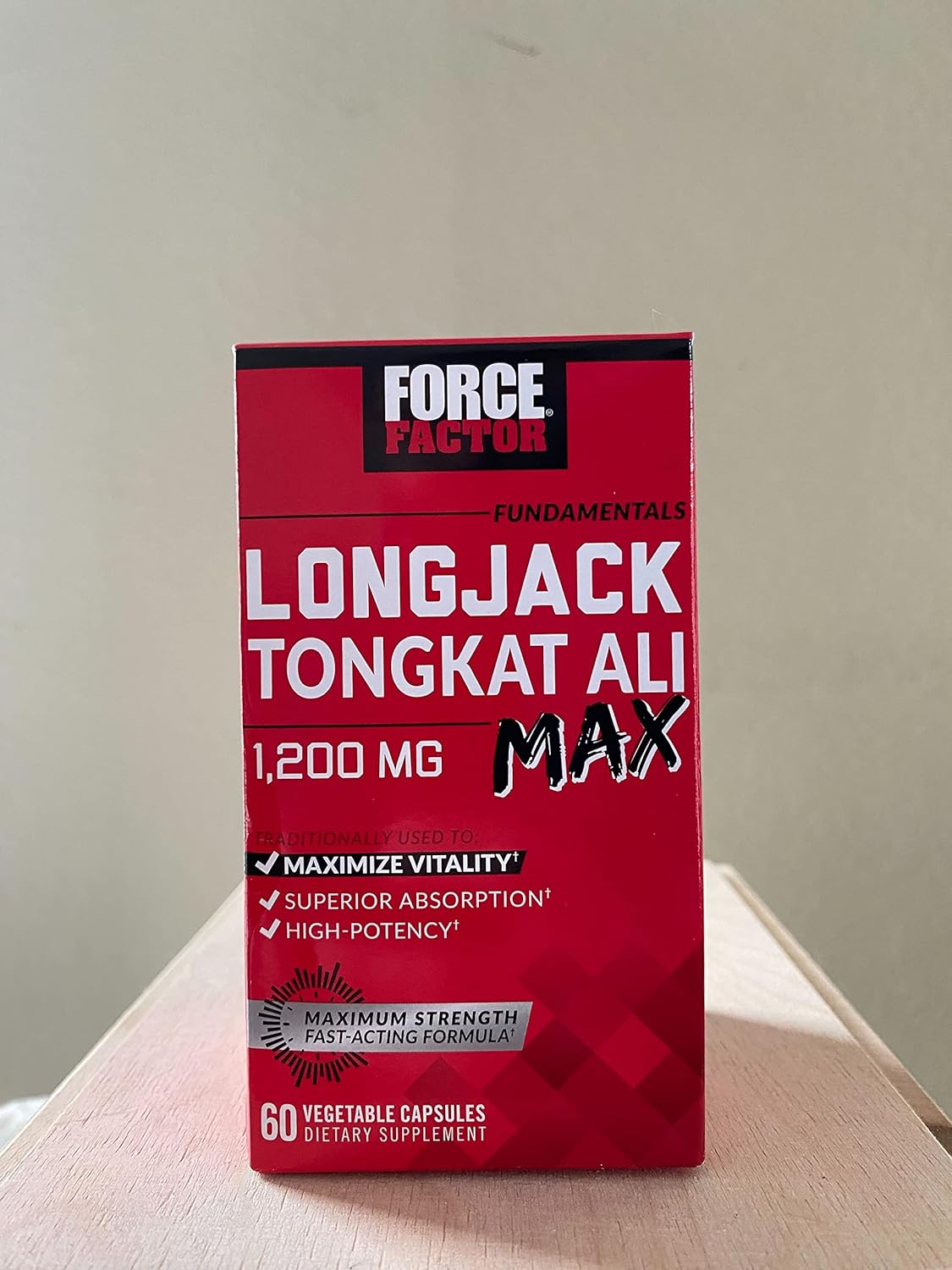 Force Factor Longjack Tongkat Ali Max for Men, Male Stamina  60 count