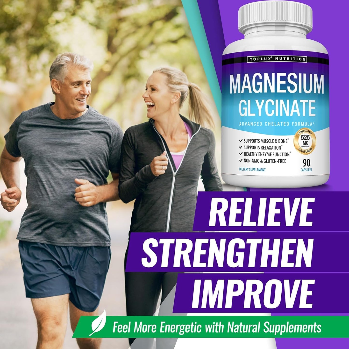 Magnesium Glycinate  Complex - High Absorption Magnesium  90 Capsules