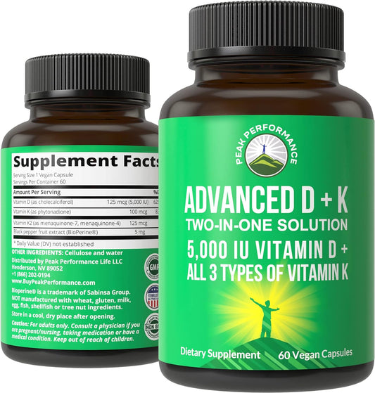 Peak Performance Advanced Vitamin D  with All 3 Types of Vitamin K