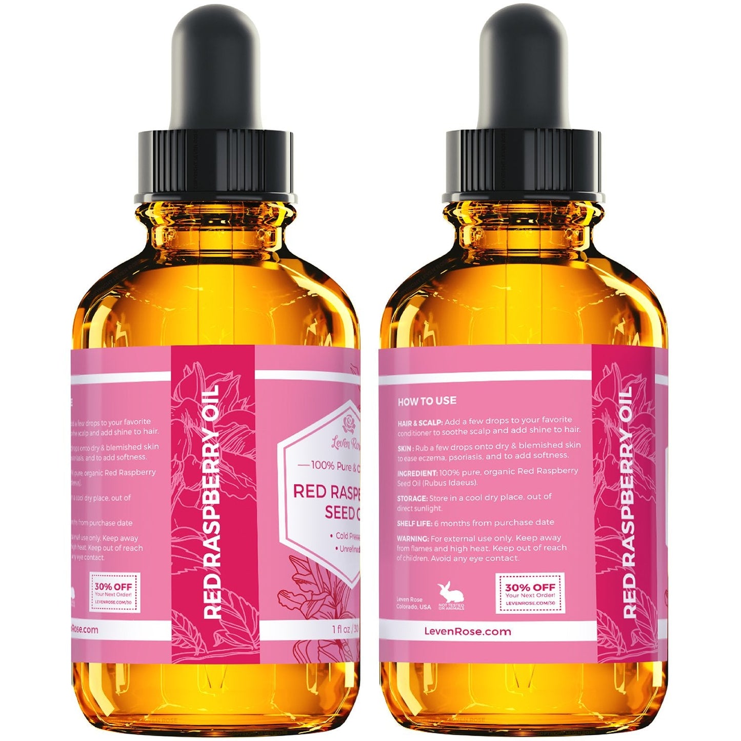 Leven Rose Red Raspberry Seed Oil Organic