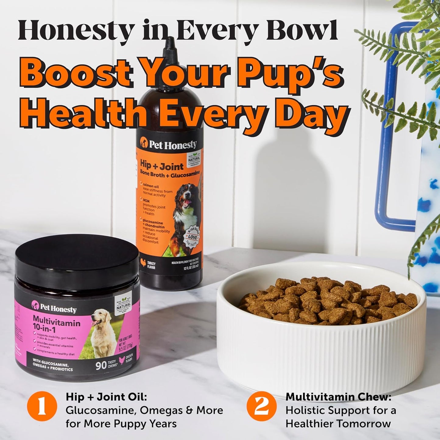 Pet Honesty Dog Joint Supplement with Salmon Oil for Dogs- (12 oz)