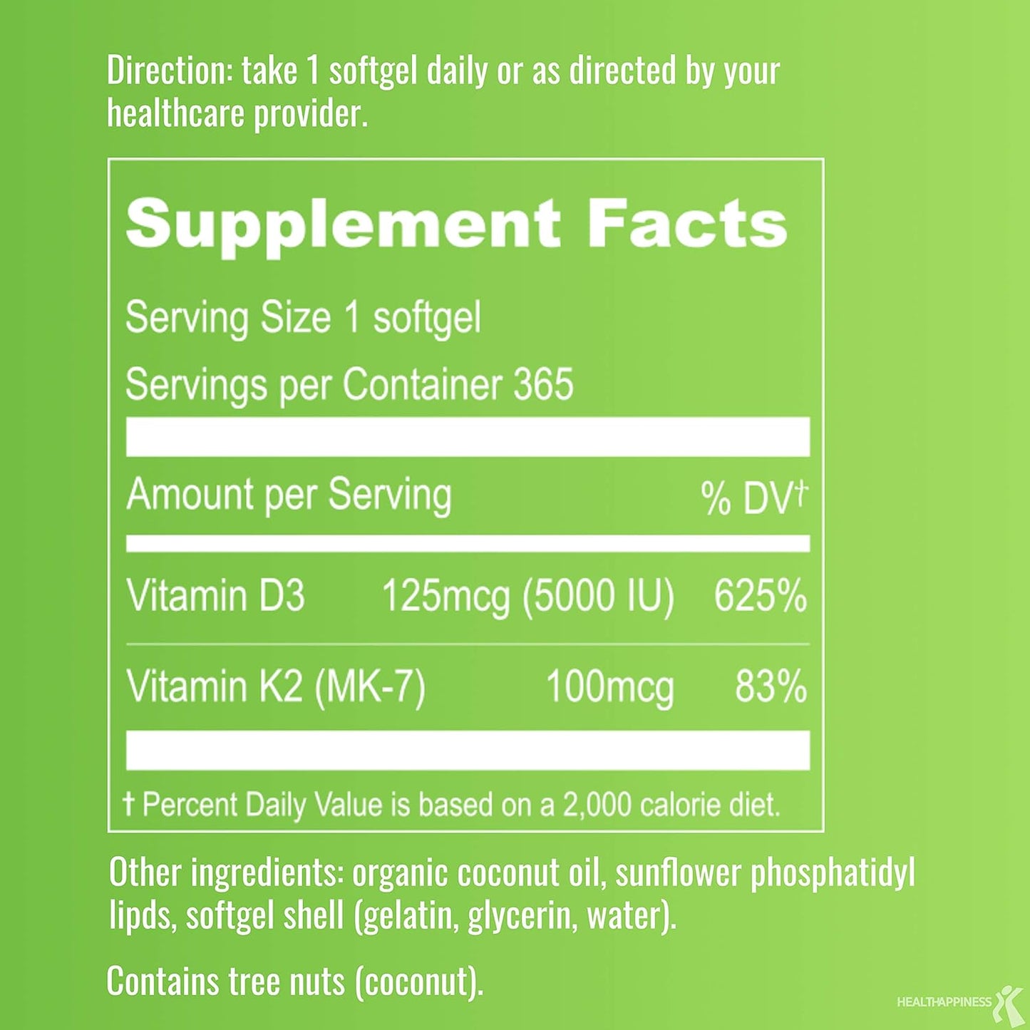 UpNourish Liposomal D3 & K2 MK-7, 365 Mini softgels