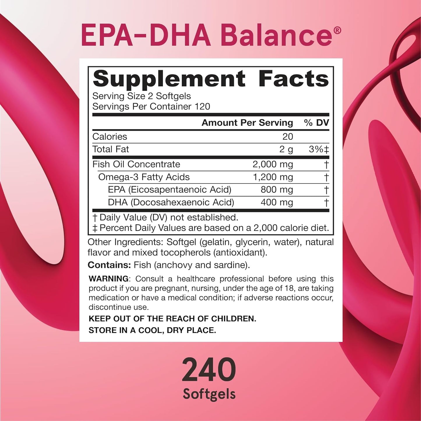 Jarrow Formulas EPA-DHA Balance 240 Softgels