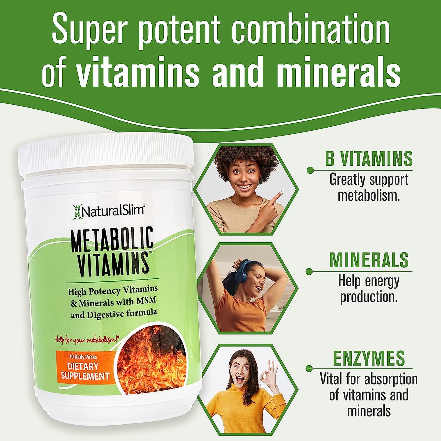 NaturalSlim Metabolic Vitamins - Combination of High Potency