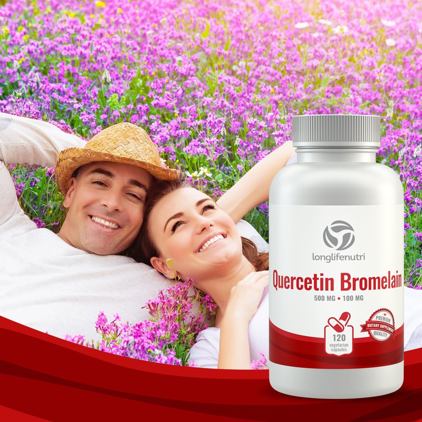 LongLifeNutri Quercetin with Bromelain  120 Vegetarian Capsules