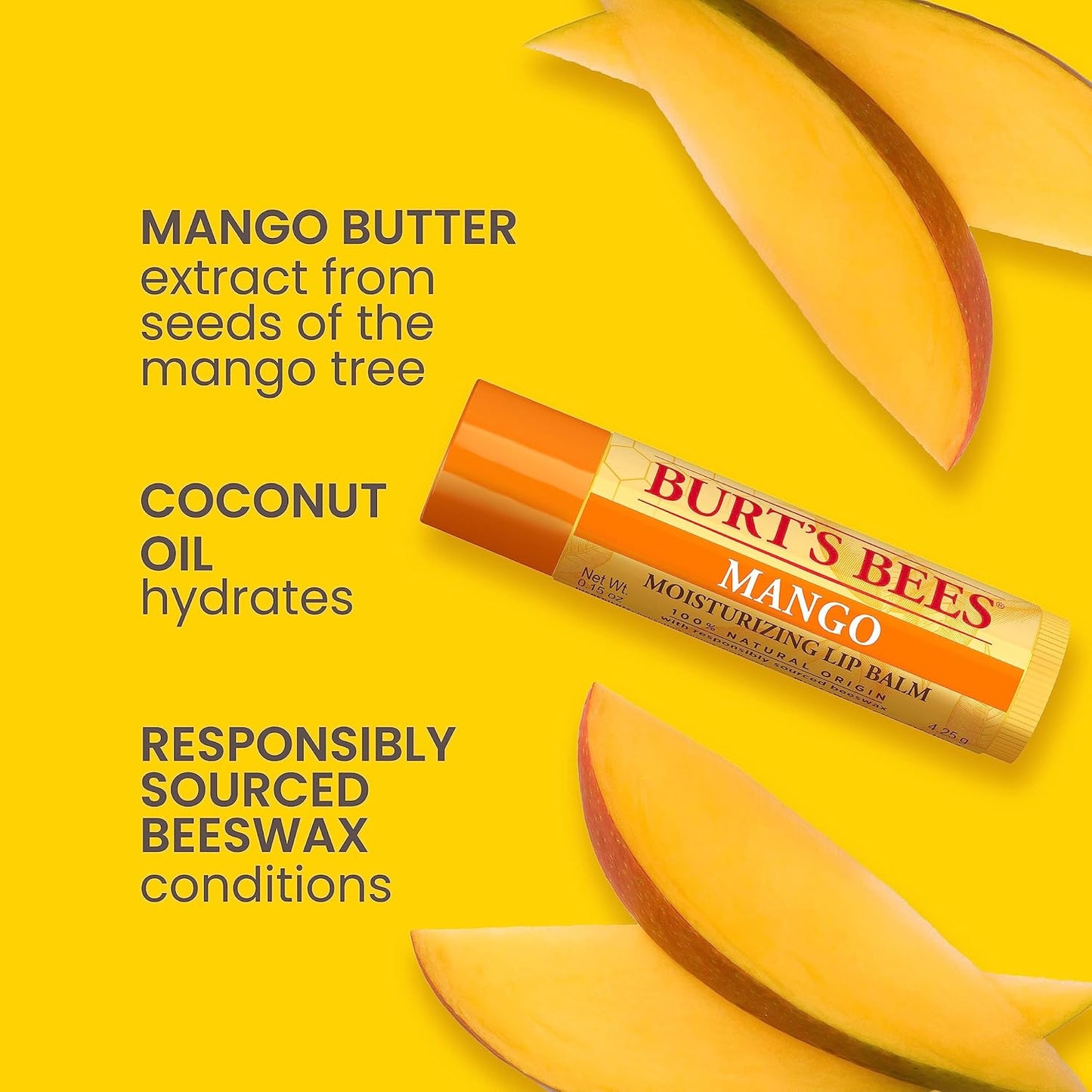 Burt's Bees Lip Balm -  4 Tubes, 0.15 oz.