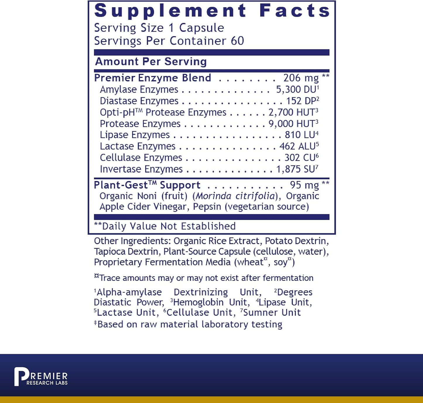 Premier Research Labs Promotes Full-Spectrum Digestive Support -60 Plant-Sourced Capsules